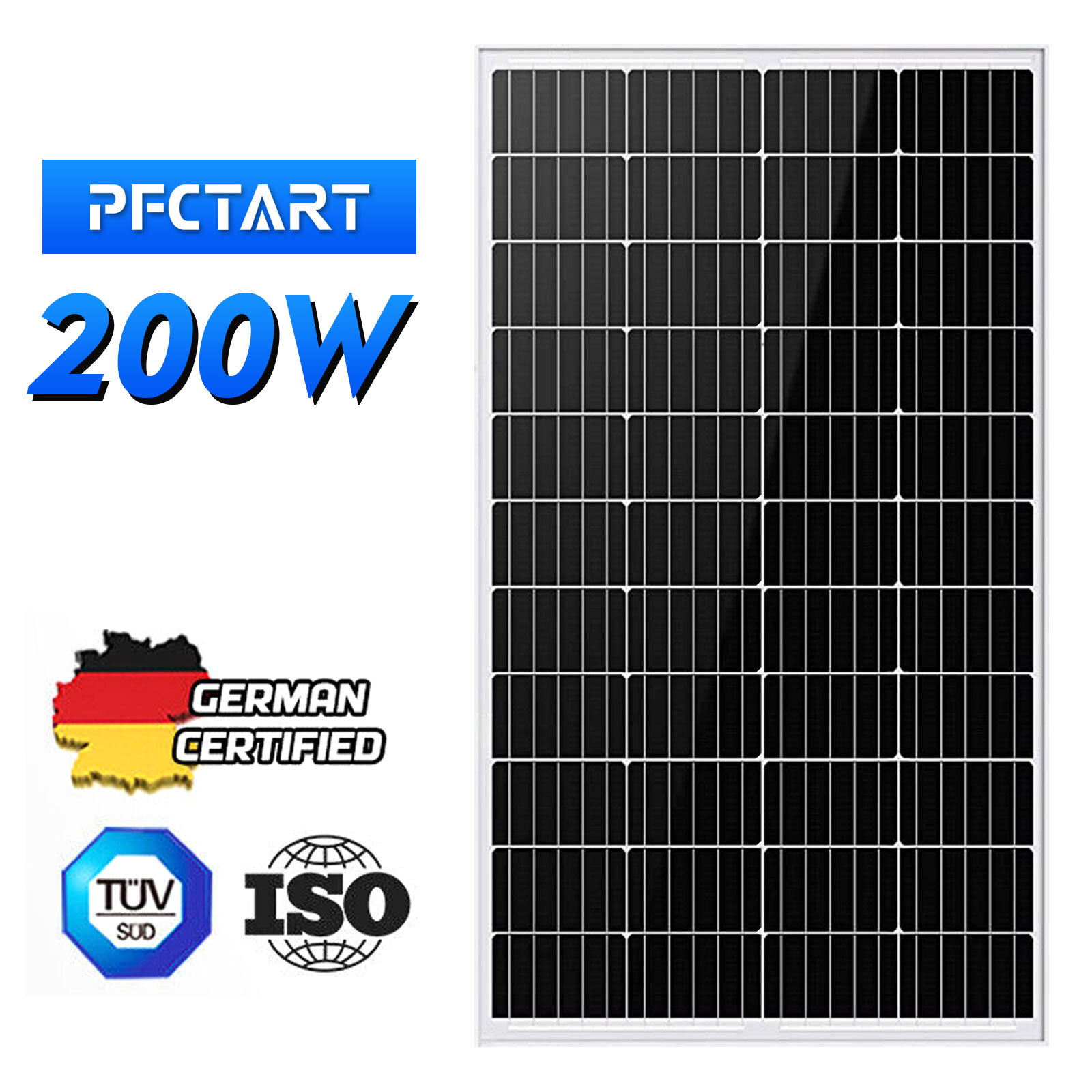 200W Watt Mono Solar Panel 12V Battery Charger Home Boat RV Camping Off Grid
