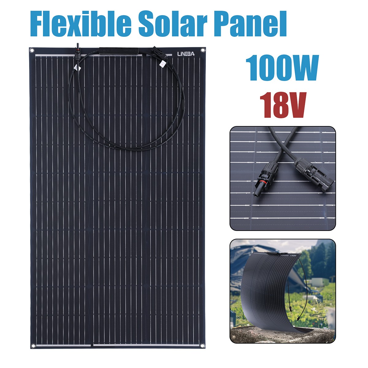 200W Portable Solar Panel Kit & 5000W Car Inverter Power System for Summer