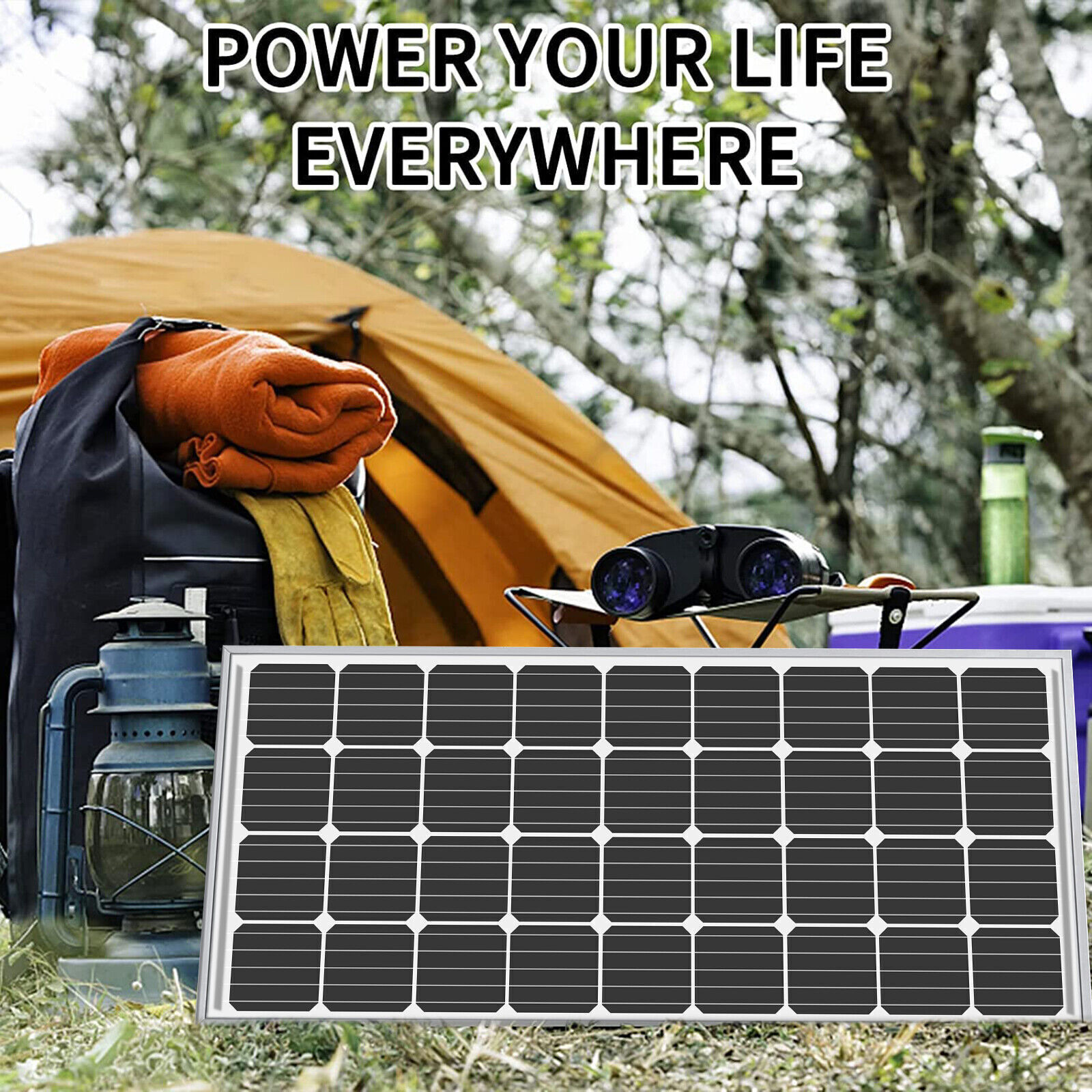 300W 12V Mono Solar Panel Off-Grid Power Home RV Camping Trailer Boat US SELLER