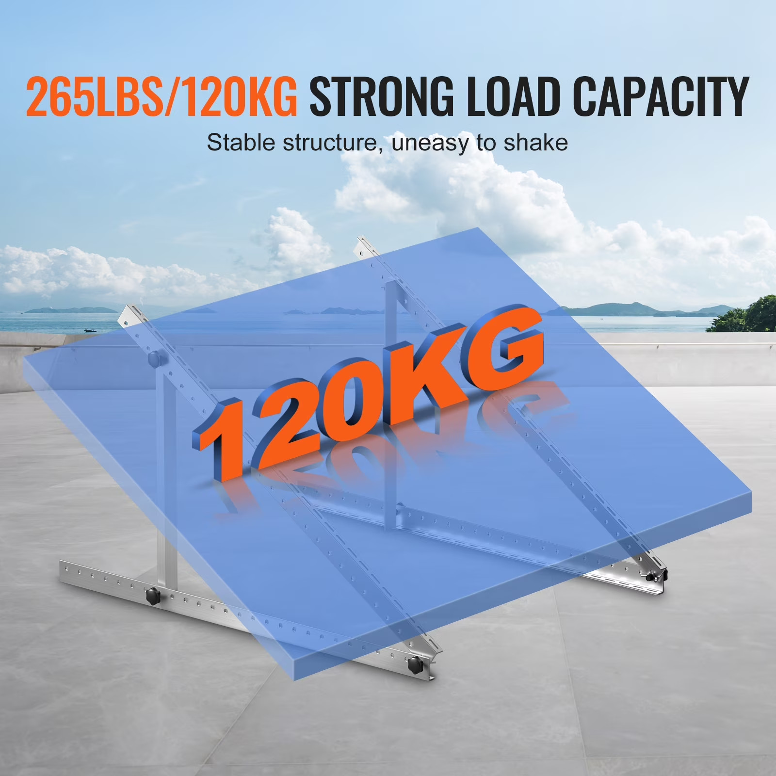 50-Inch Solar Panel Support Brackets, 0 to 90° Modifiable Incline Mount Brackets