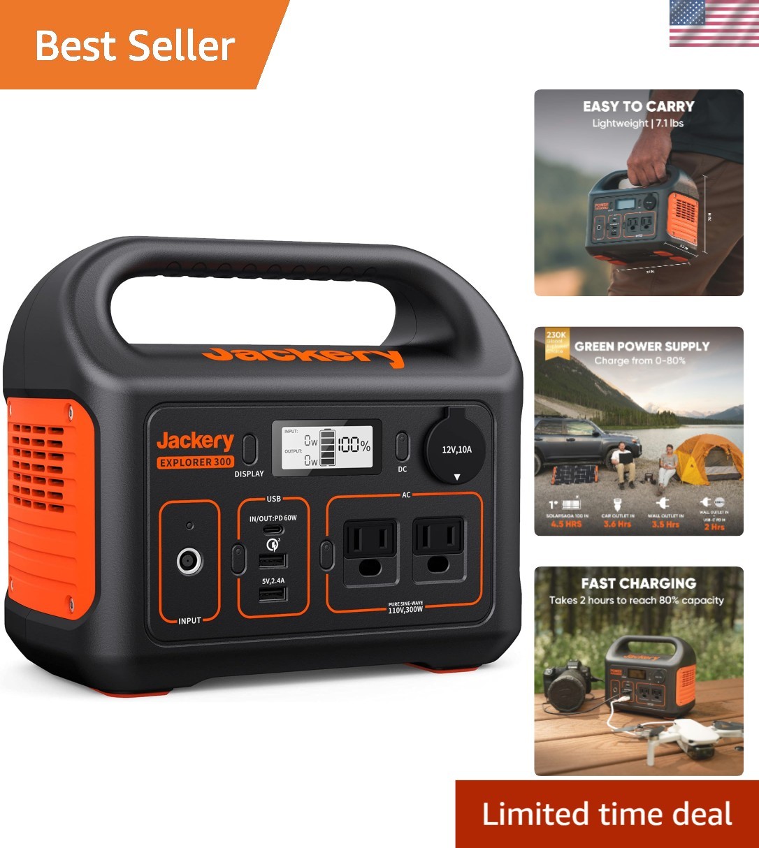 Portable Power Station Explorer 300, 293Wh Backup Lithium Battery, Solar Gene…