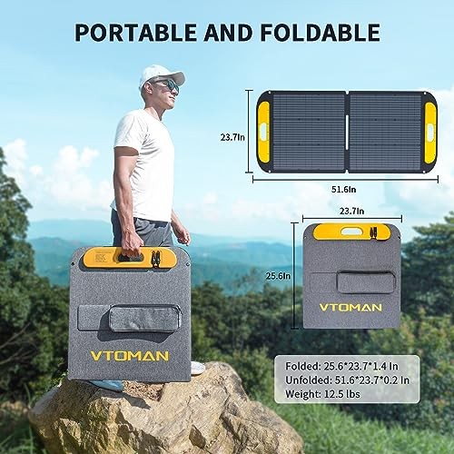 Portable Solar Panel for Solar Generator, 110W 19V Folding VS110 (110W/19V)