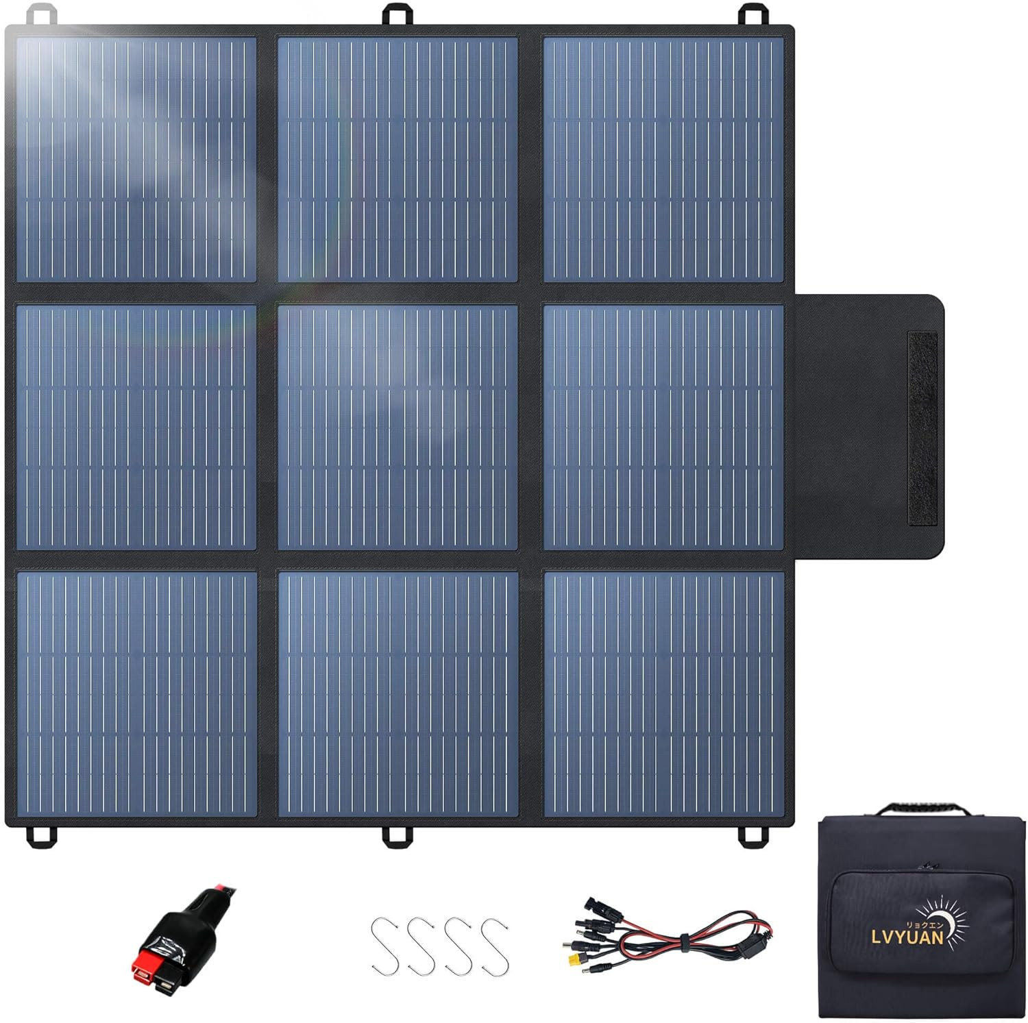 LVYUAN 200W Portable Solar Panel, 20V Foldable Pillow-Sized Solar Panel IP65 Wat