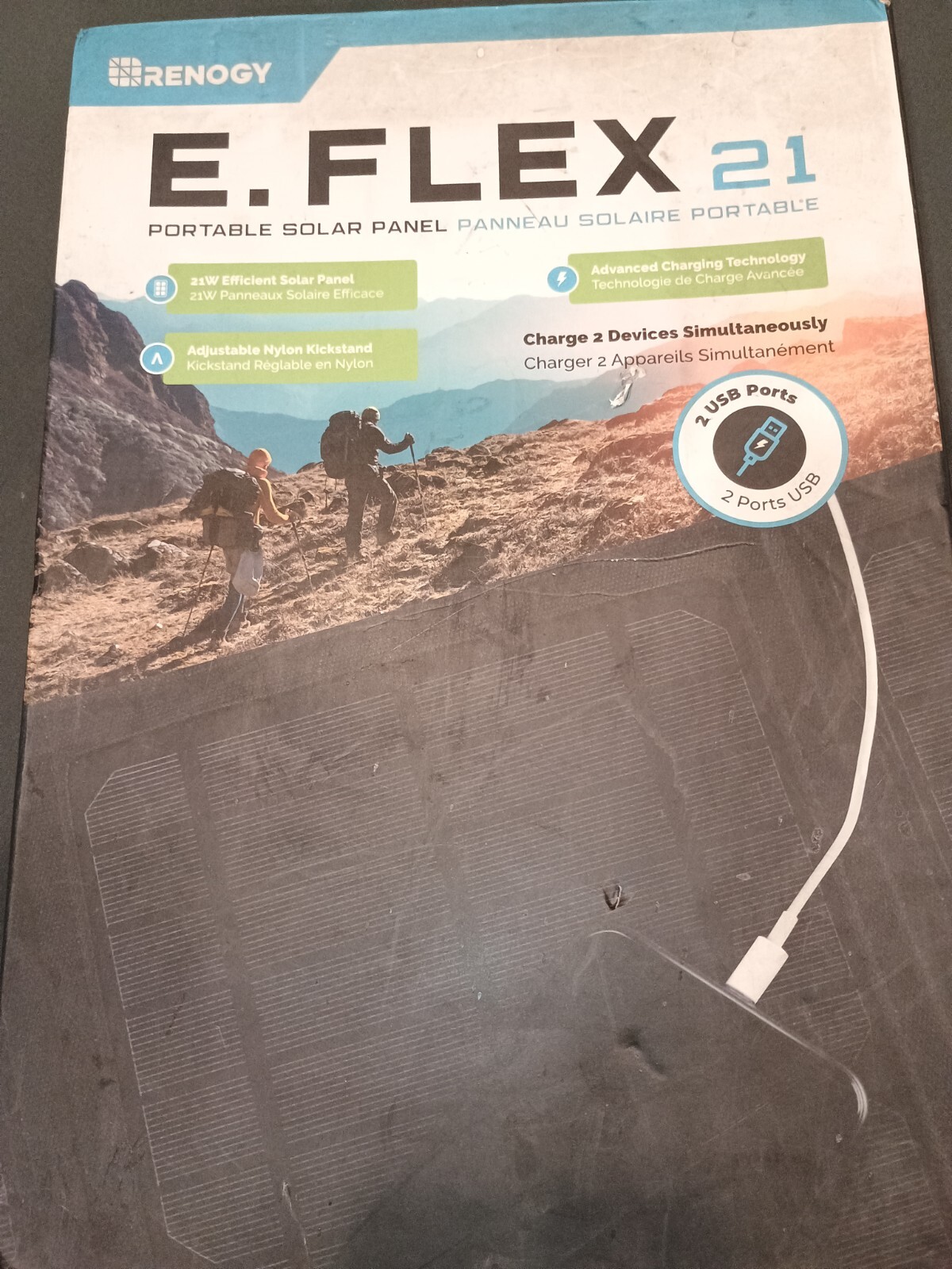 Renogy E.FLEX 21W Foldable Waterproof Solar Panel – Black – NEW