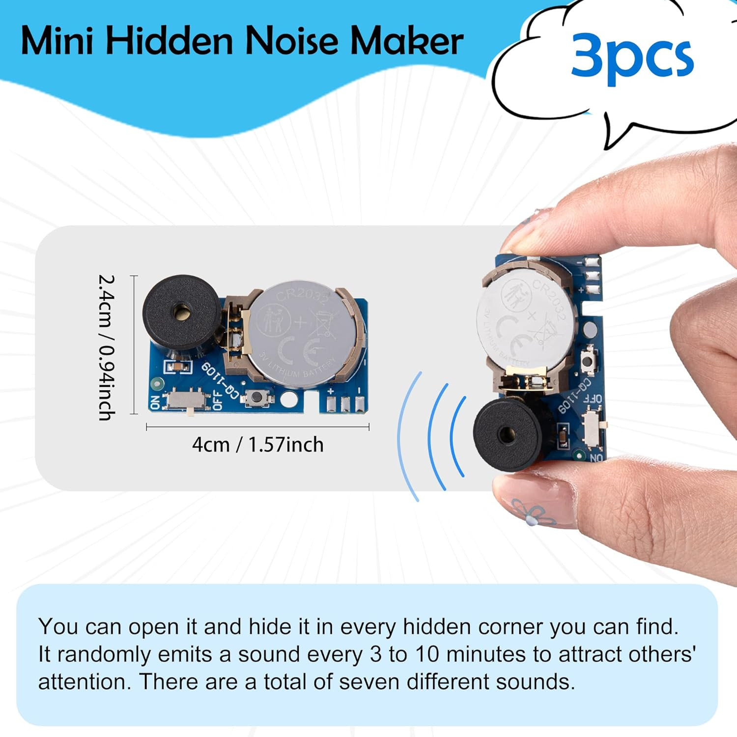 Mini Hidden Cricket Noise Maker Prank – 3 Pack for Home and Office Fun