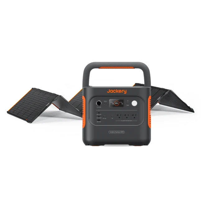 Jackery Explorer 2000 v2 Gray Solar Generator with SolarSaga 500X Solar Panel