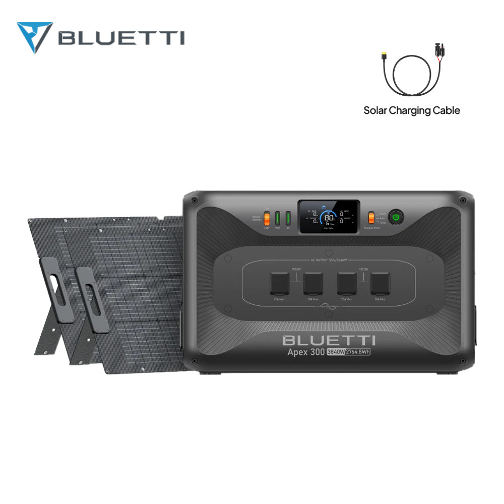BLUETTI Apex 300 3840W 2764.8W Portable Power Station+200W*2 Solar Panel for RV