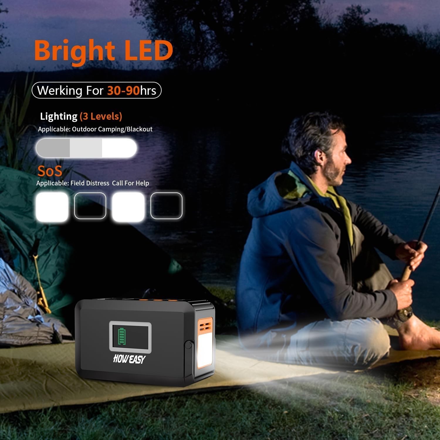 Versatile Solar-Powered Power Station – 120W for Outdoor Adventure & Emergencies