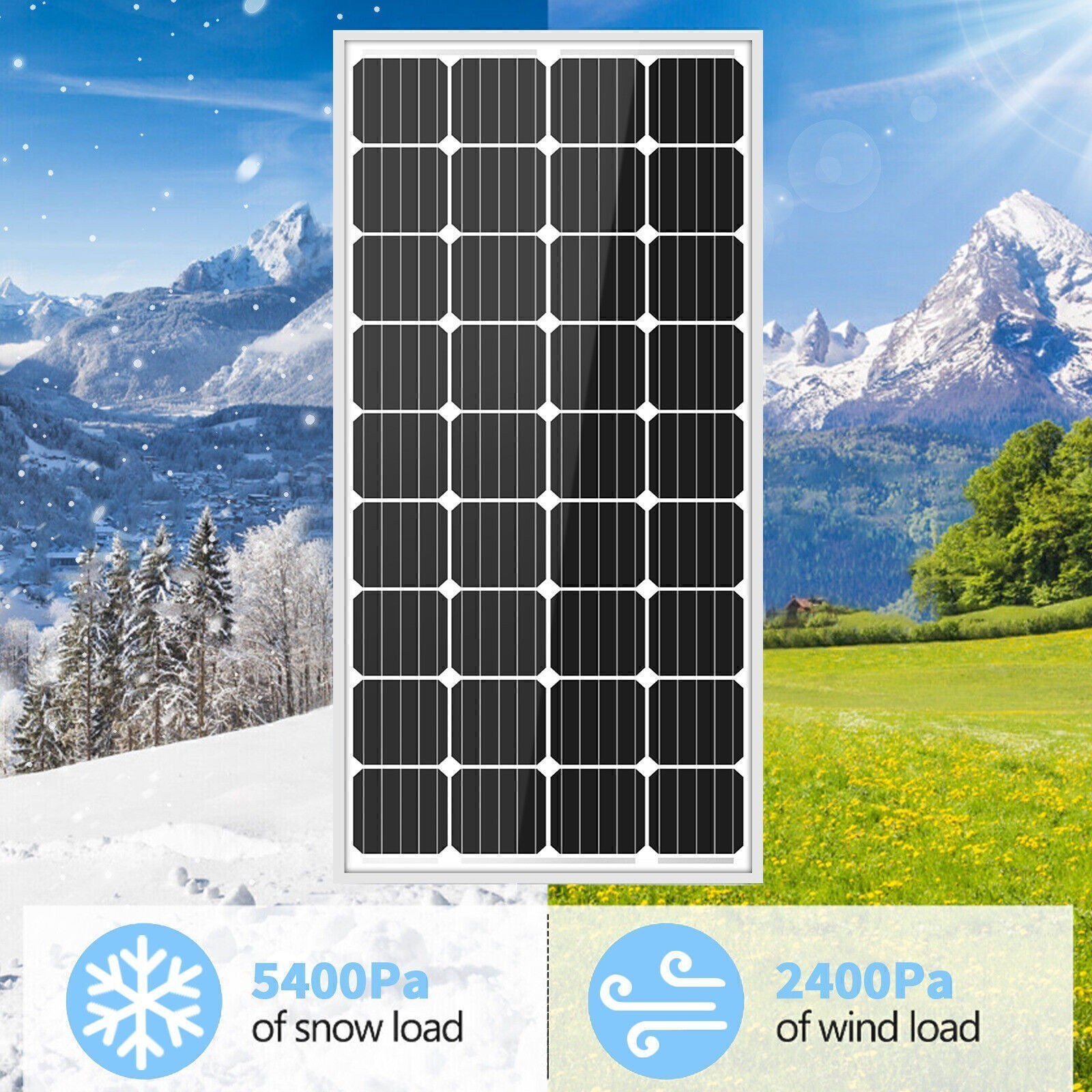 200W Watt Mono Solar Panel 12V Battery Charger Home Boat Camp RV Off Grid Charge