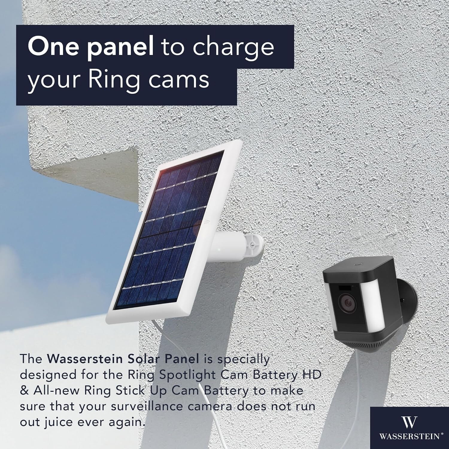 Versatile 2W Solar Panel Set for Ring Spotlight/Stick Up Cam – Weather-Resistant