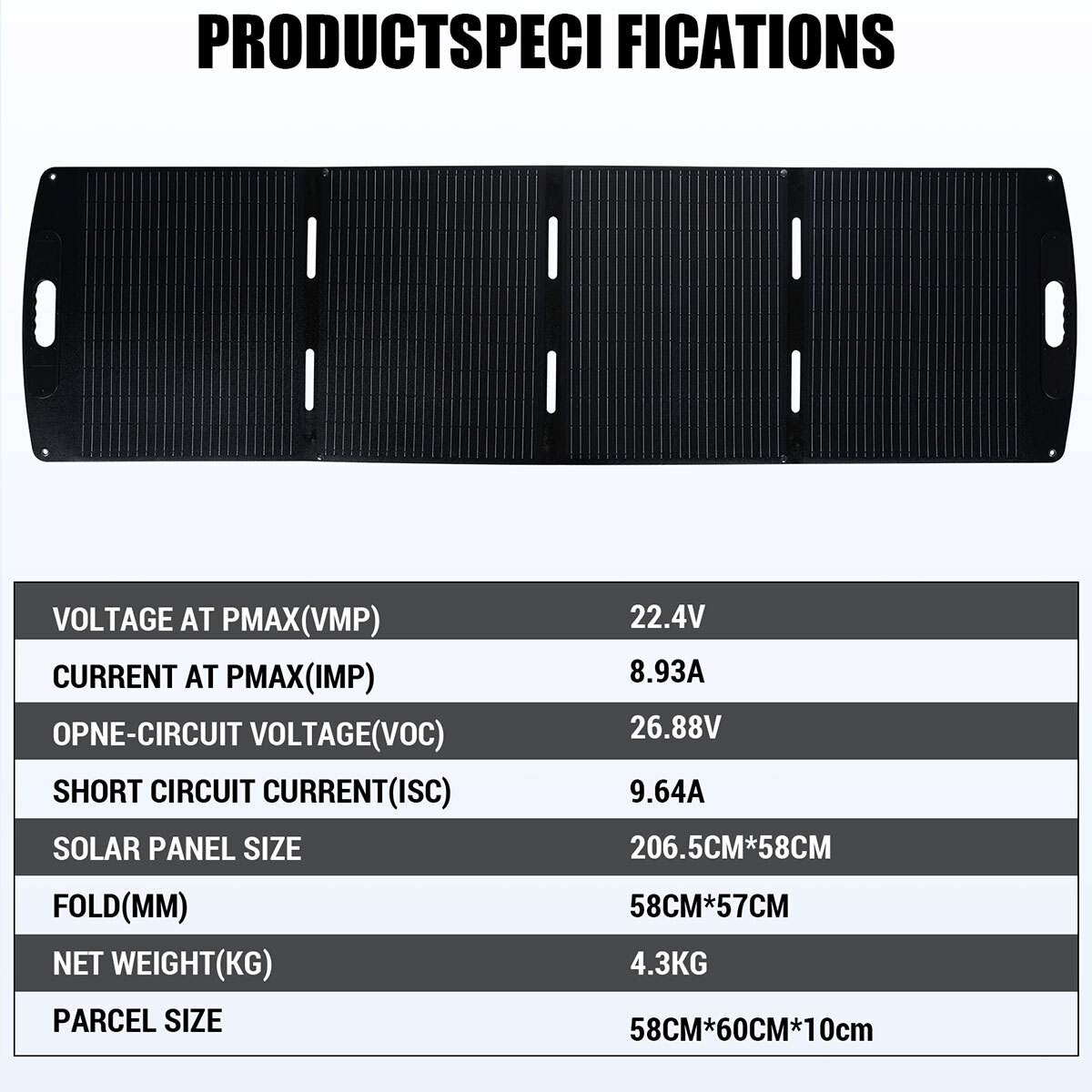 Foldable Portable Solar Panel 100W 200W 400W for Power Station Camping RV Home
