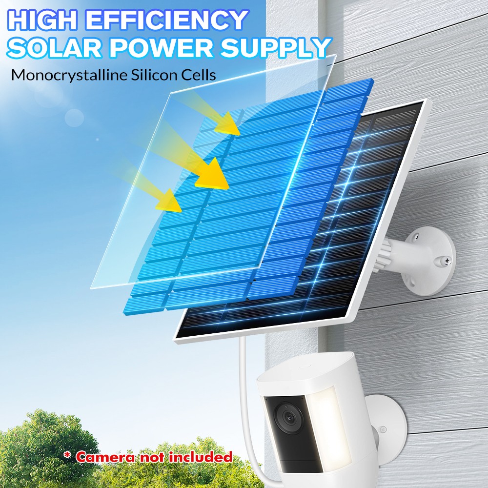 5V Solar Charging Panel Suitable for Ring Camera Outdoor Camera Battery Charger