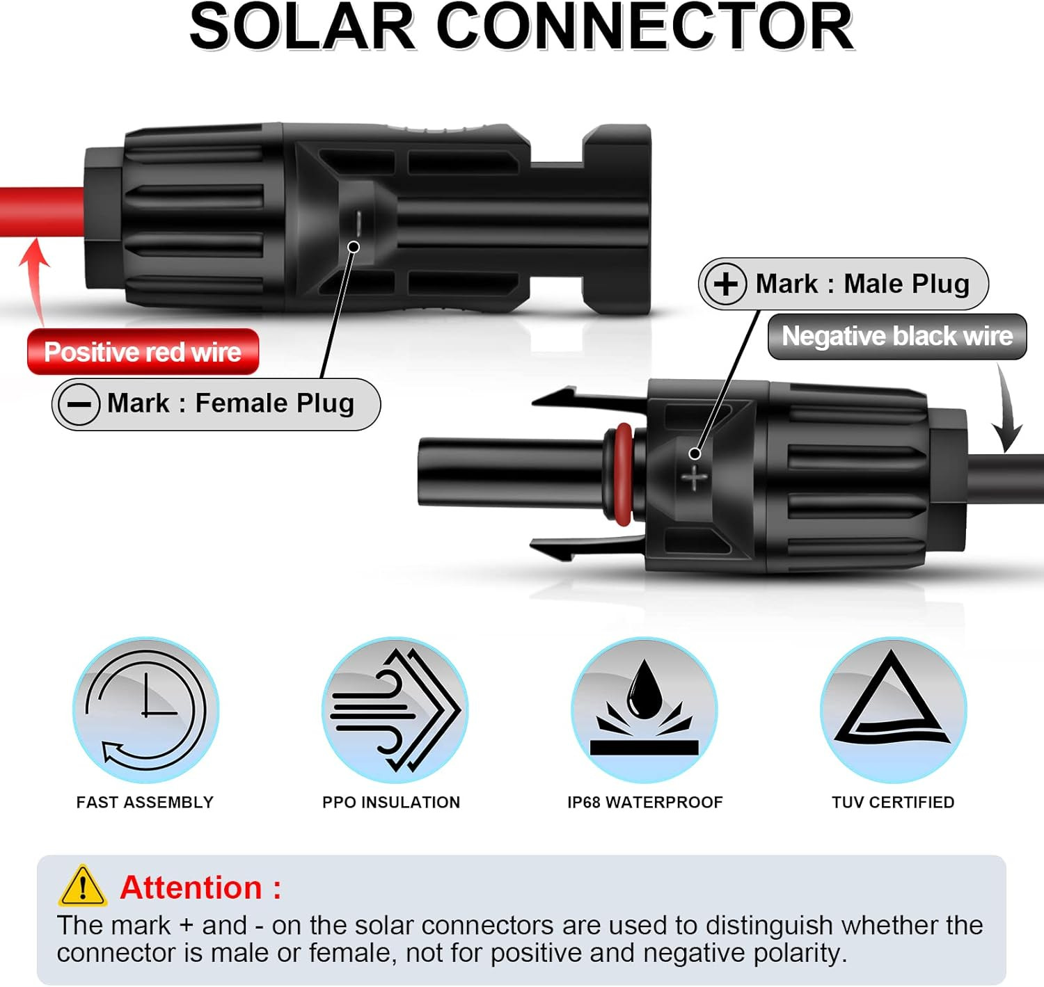 Connector Solar Panel Cable Kits for Solar Panel RV Marine Boat Portable Solar G
