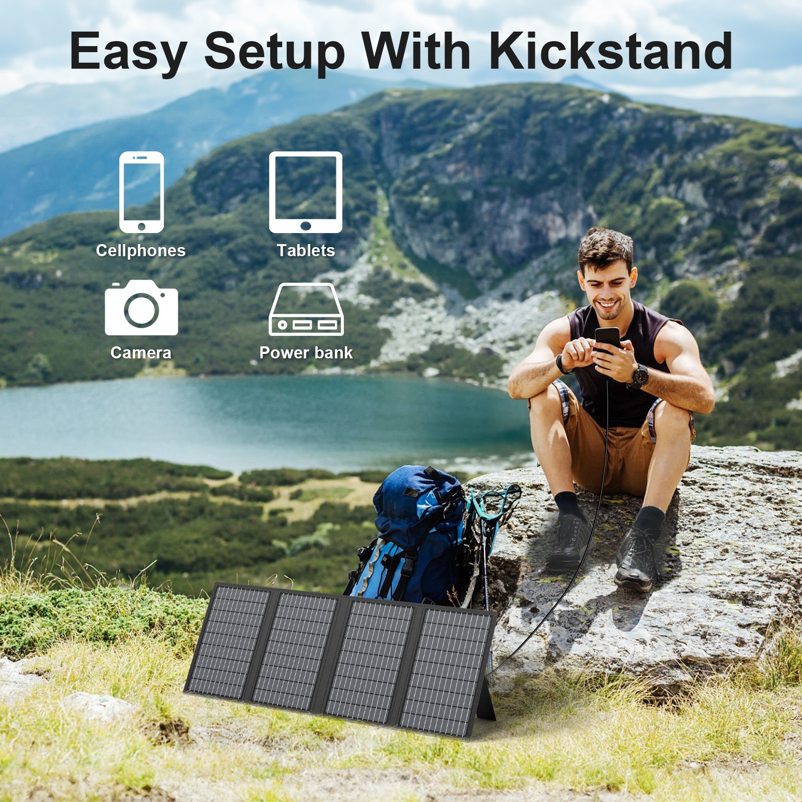60W solar panels USB Foldable Solar Charger for portable power supply Cell Phone