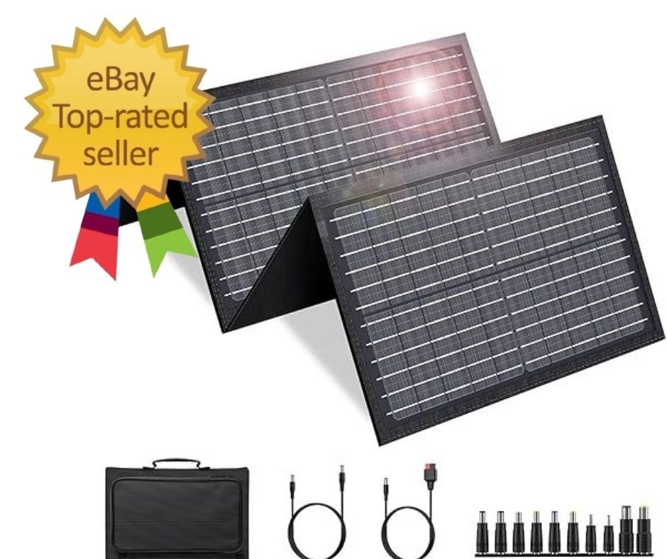 60W Solar Panel for Portable Power Station, Foldable Solar Panel with 12-18V …