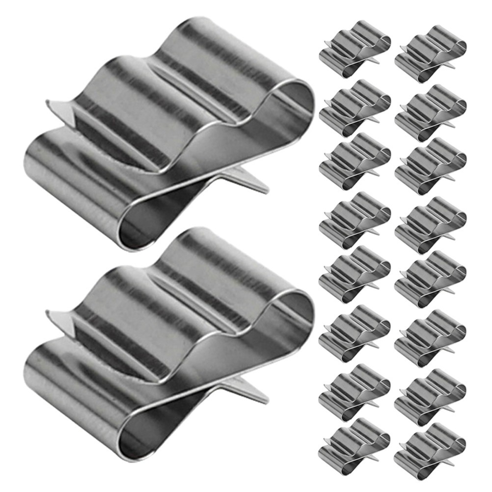 30Pcs Reusable Stainless Steel Cable Clips for Photovoltaic Wire Harness Silver