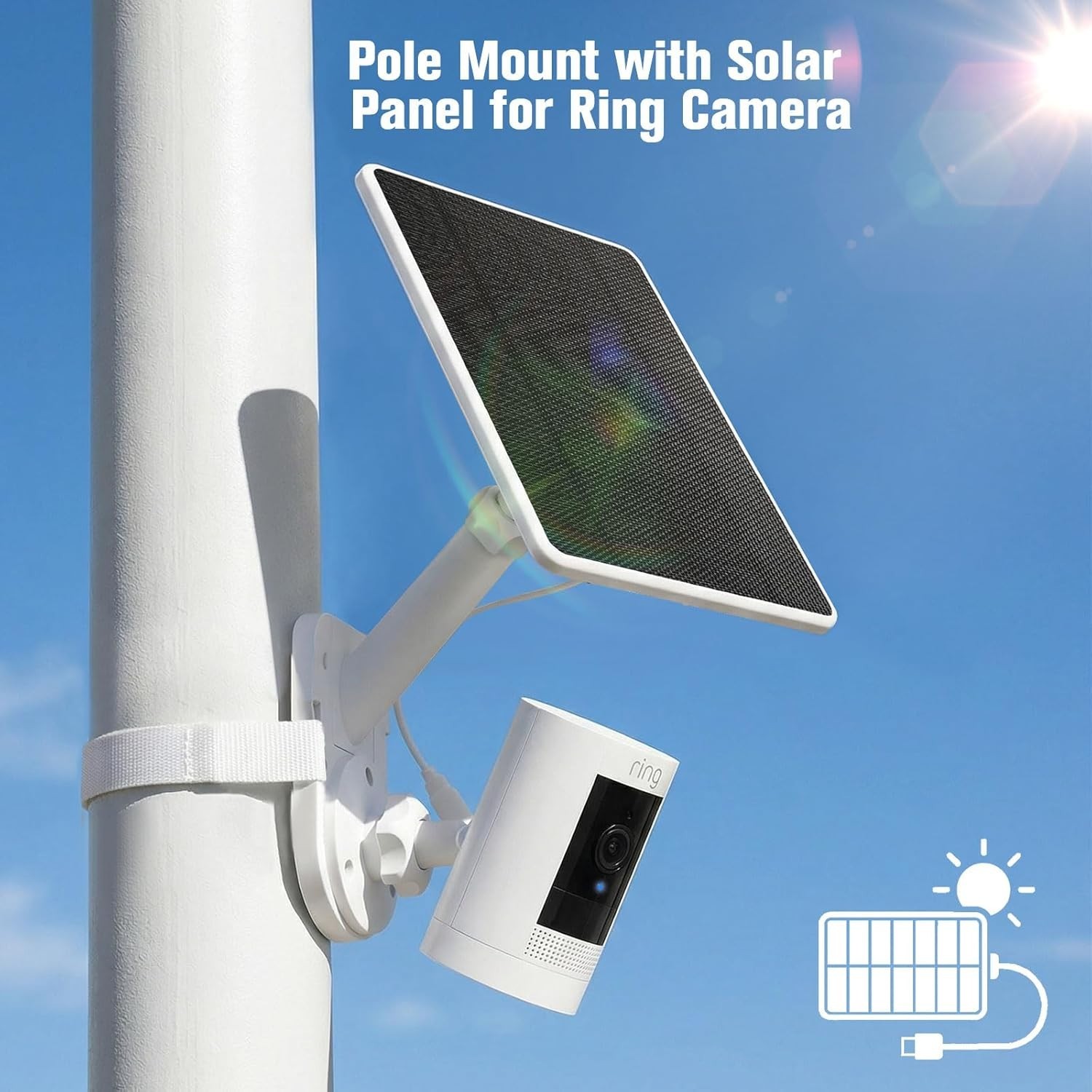 Solar Panel for Ring Camera Spotlight Cam Plus/Pro(Battery) & Stick Up Cam/Pro B