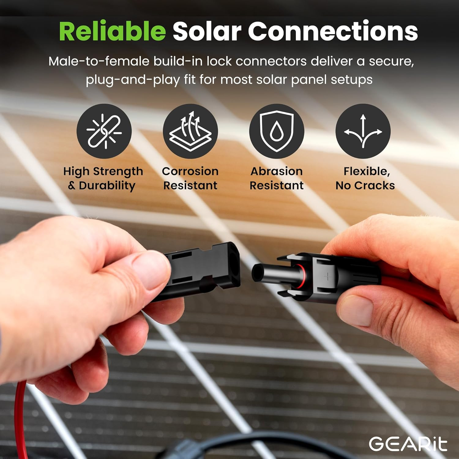 10 Gauge 200ft Solar Panel Extension Cable with MC4 Connectors for RV & Off-Grid