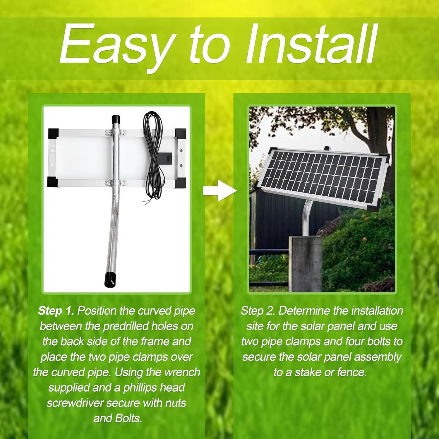 FM123 Solar Panel Kit,Compatible with Mighty Mule Automatic Gate Openers,10 Watt