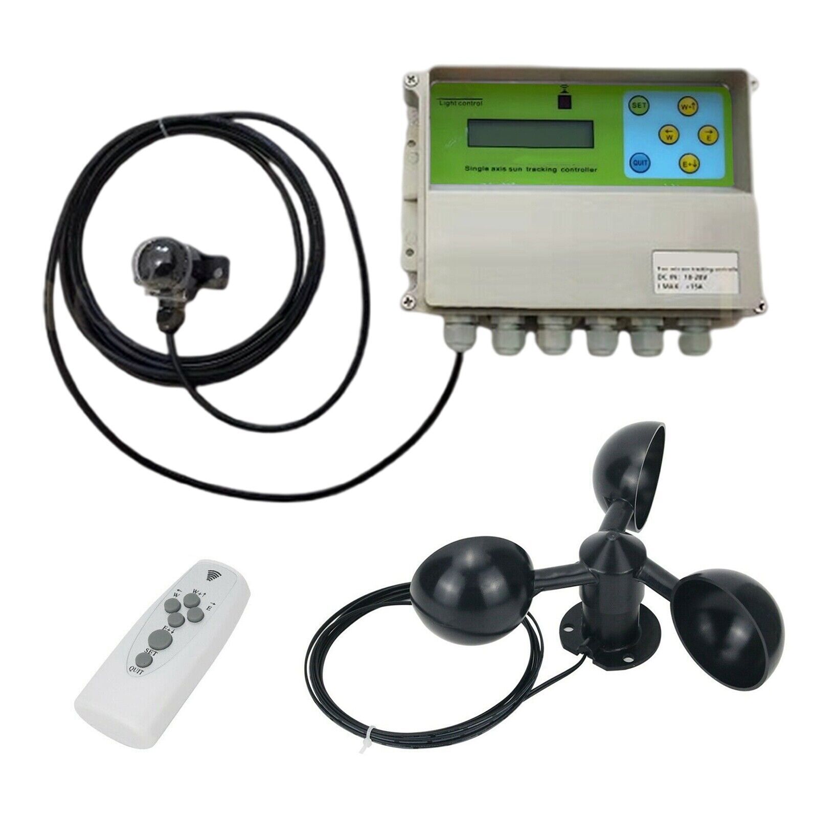 Electronic LCD Solar Tracker Controller W/ Wind Sensor For Solar Panel Tracking