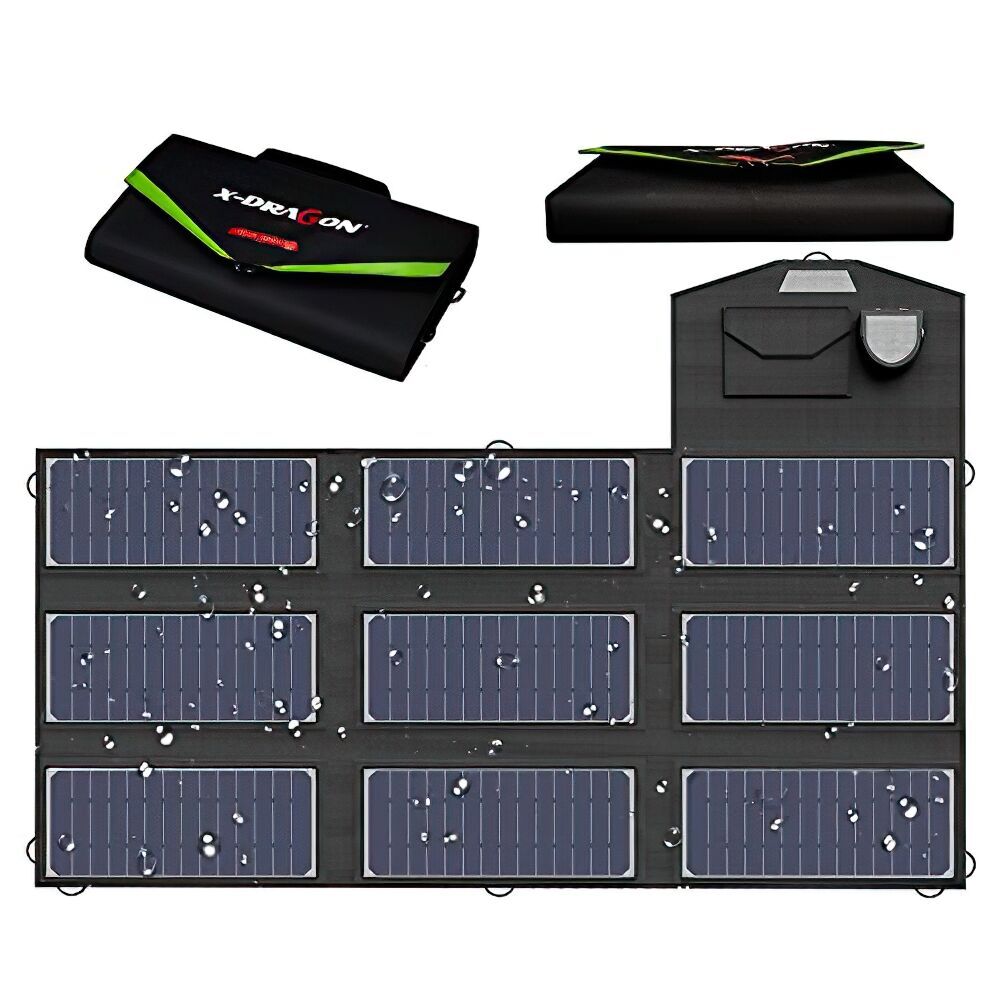 X-DRAGON 70W Mono Foldable Solar Panel Kits for Power Station Fishing Camping