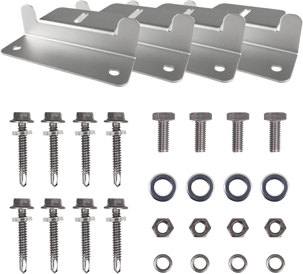 Versatile Solar Panel Z-Brackets for Roof, RV, and Boat Installations – Set of 4