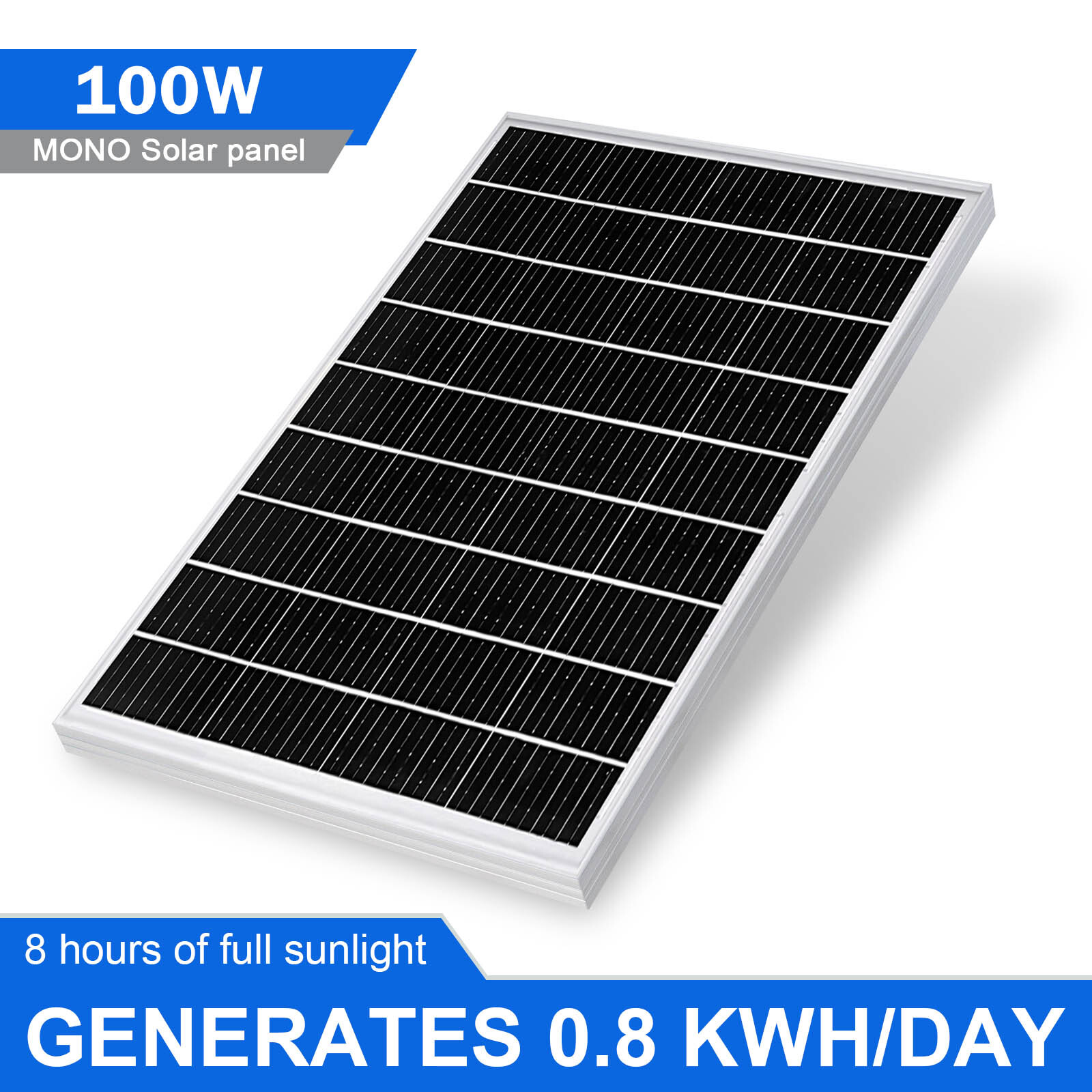 100W Watt Mono Solar Panel 12V Battery Charger Home Boat RV Camping Off Grid