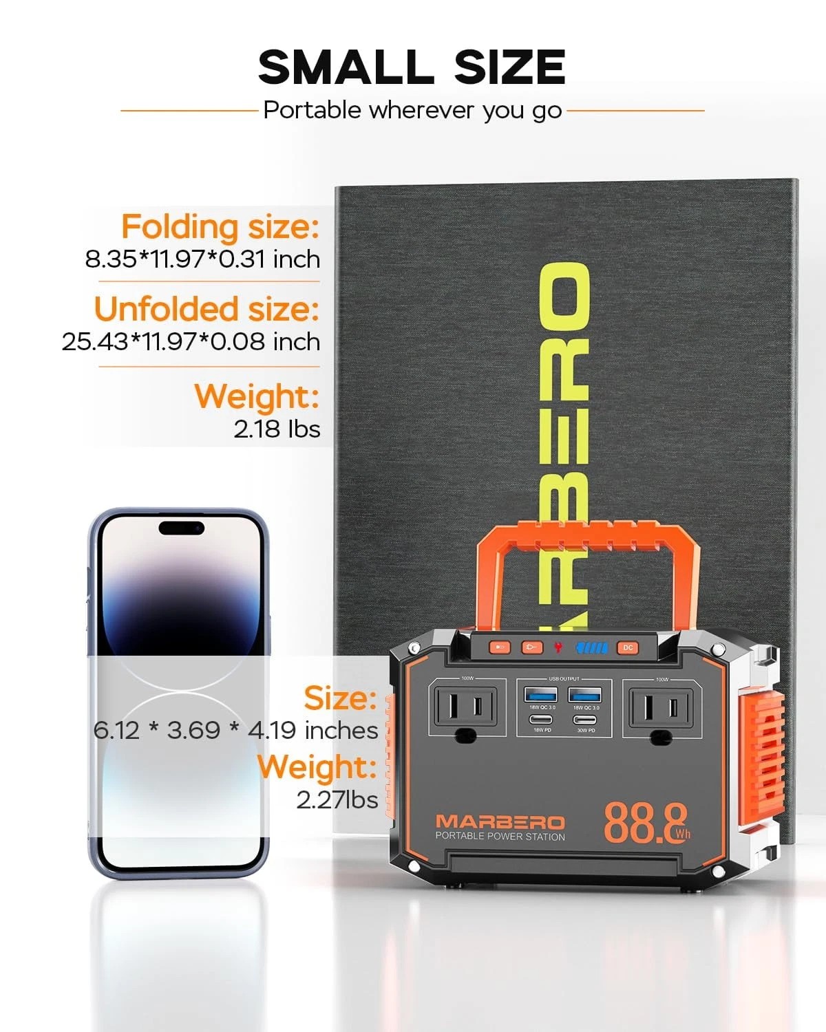 100W 88.8Wh Portable Power Station lithium-ion battery With 30W Solar Panel