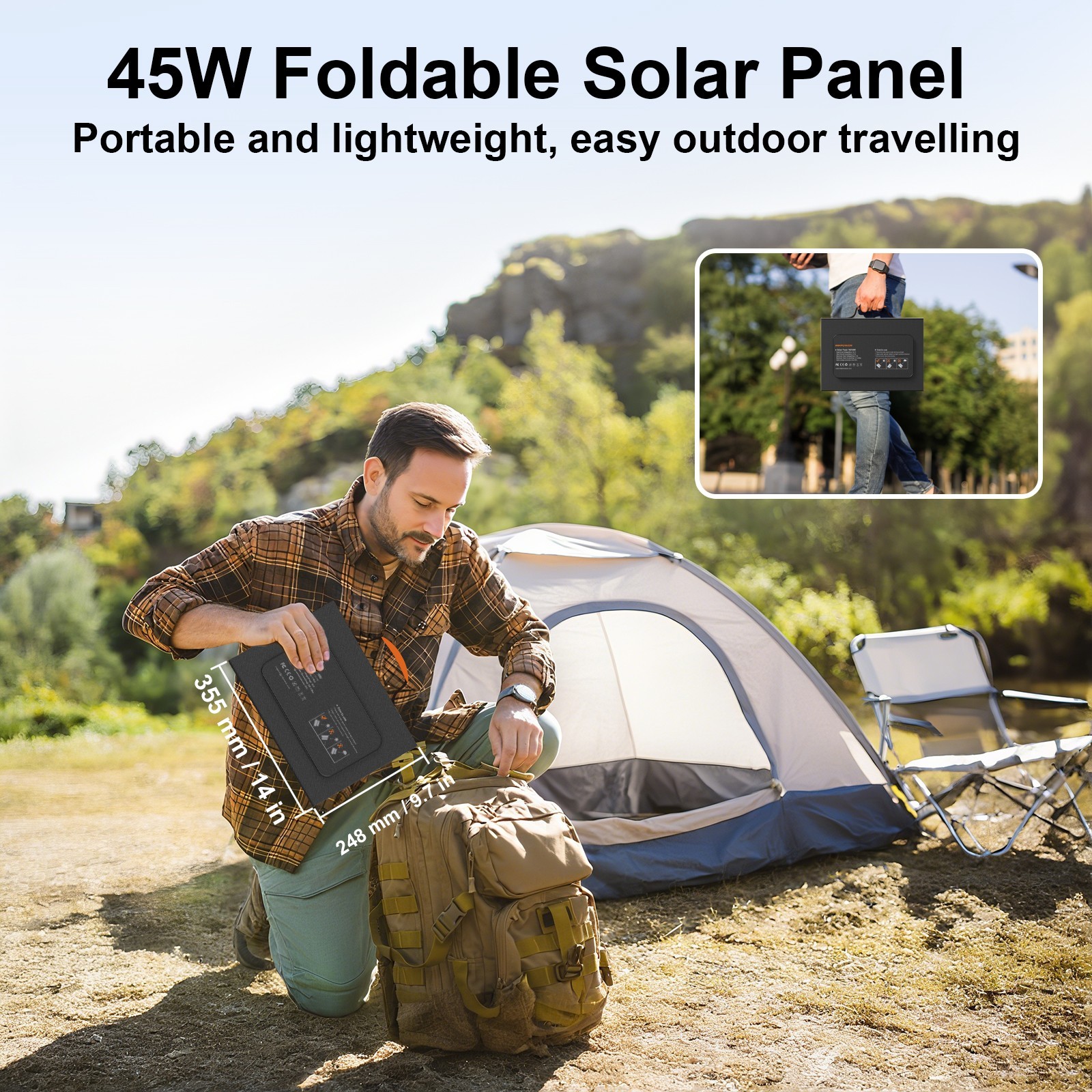 MHPOWOS 45W Foldable Solar Panel Battery Charger for Marbero M82 Power Station