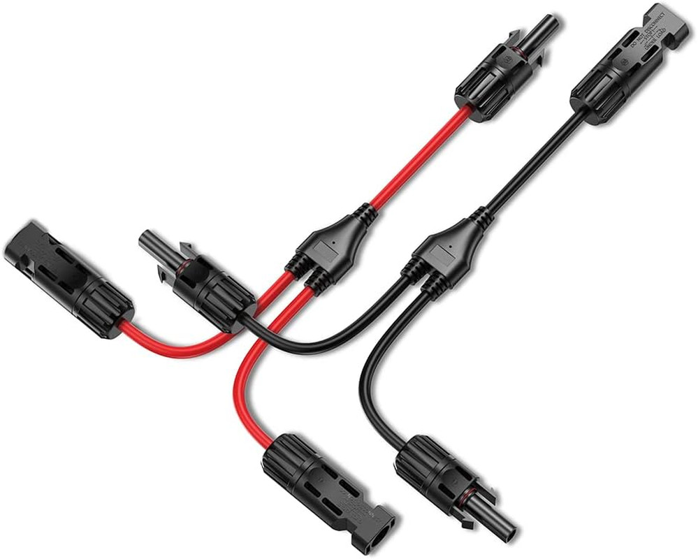 Solar Connectors 30A Y-Branch Cable, Solar Cable Parallel Adaptor Solar Panel Wi