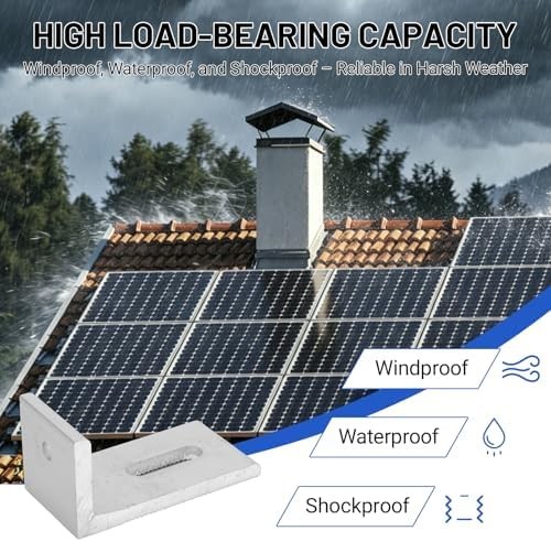 10Pcs L Foot Solar Mount, Aluminum Alloy Photovoltaic Panel Mounting Bracket, Ph