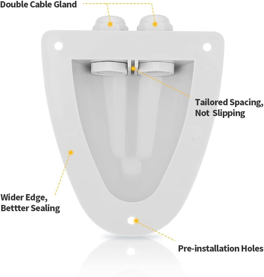 Solar Weatherproof Double Cable Entry Gland, Cable through RV Roof Solar Junctio