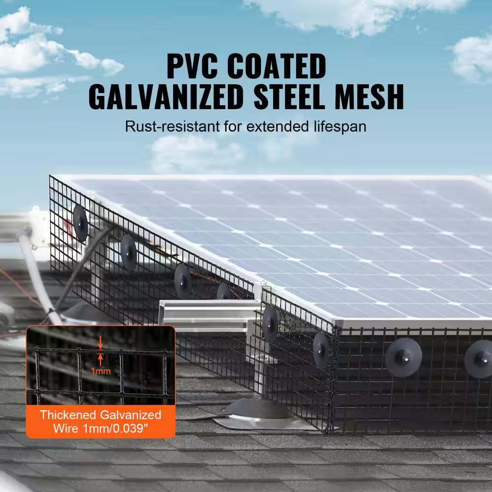 8 In. X 100 Ft. Solar Panel Bird Guard, No Power Source, Critter Guard Roll Kit