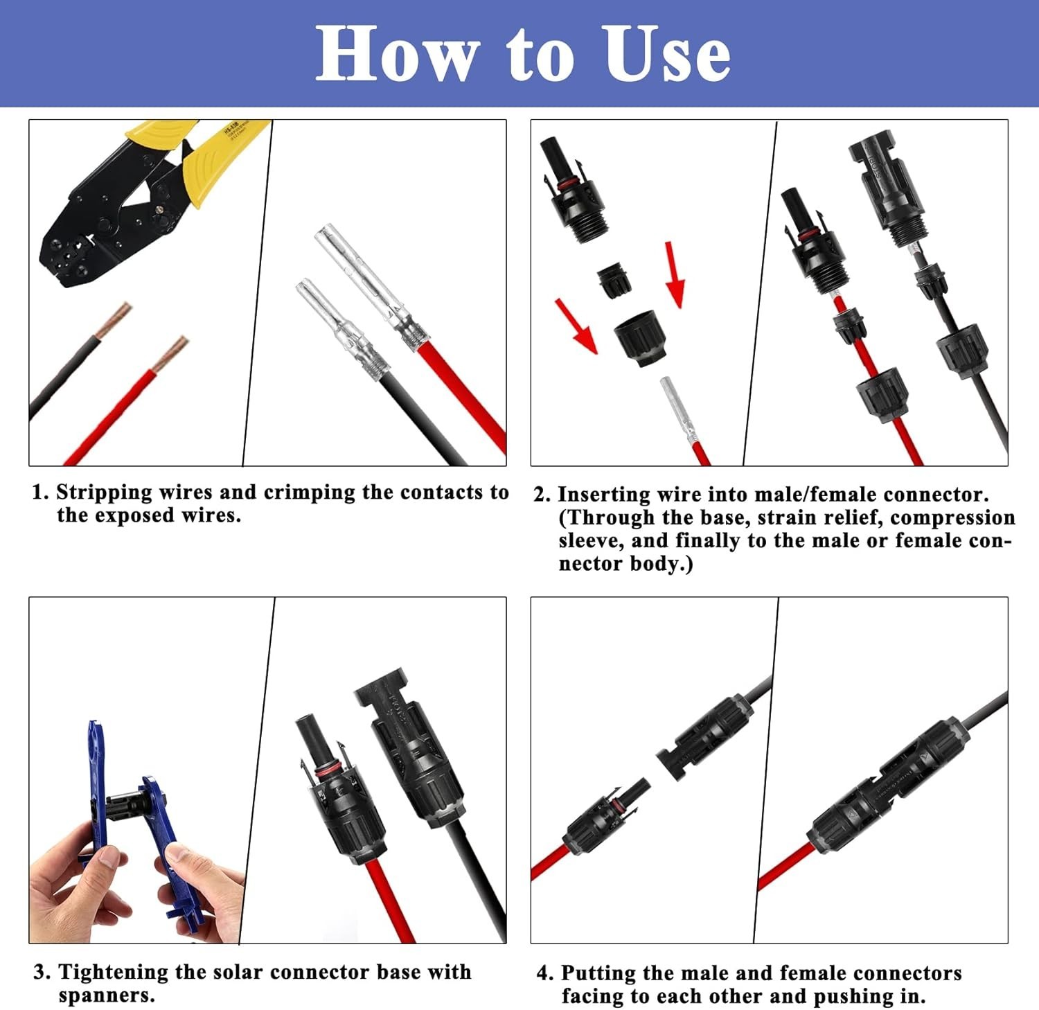 22 PCS Solar Panel Connector Kit Compatible PV Cables Waterproof