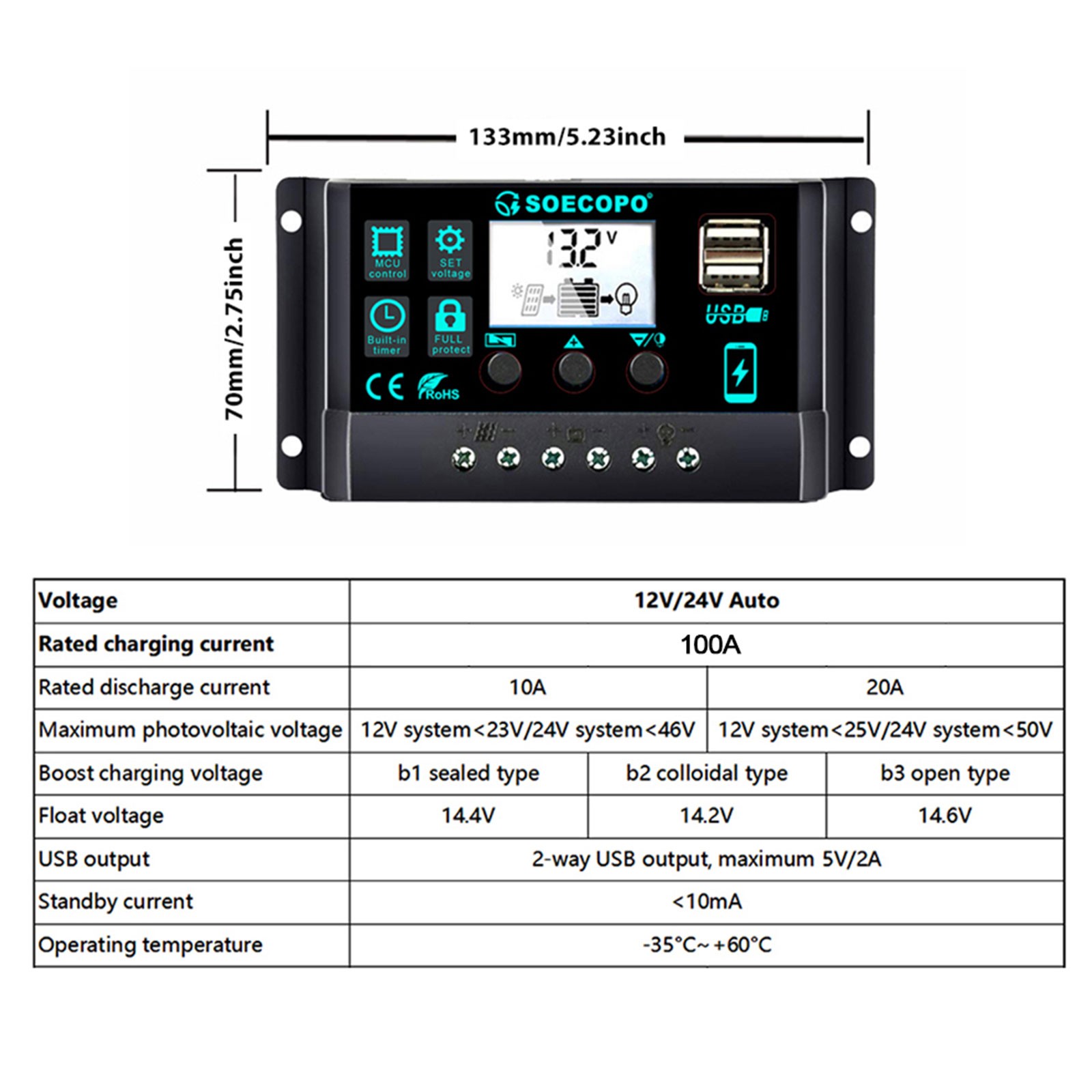 7000W Solar System Kit 100A Controller DC12V AC110 220V Panel for RV Boat CampIY