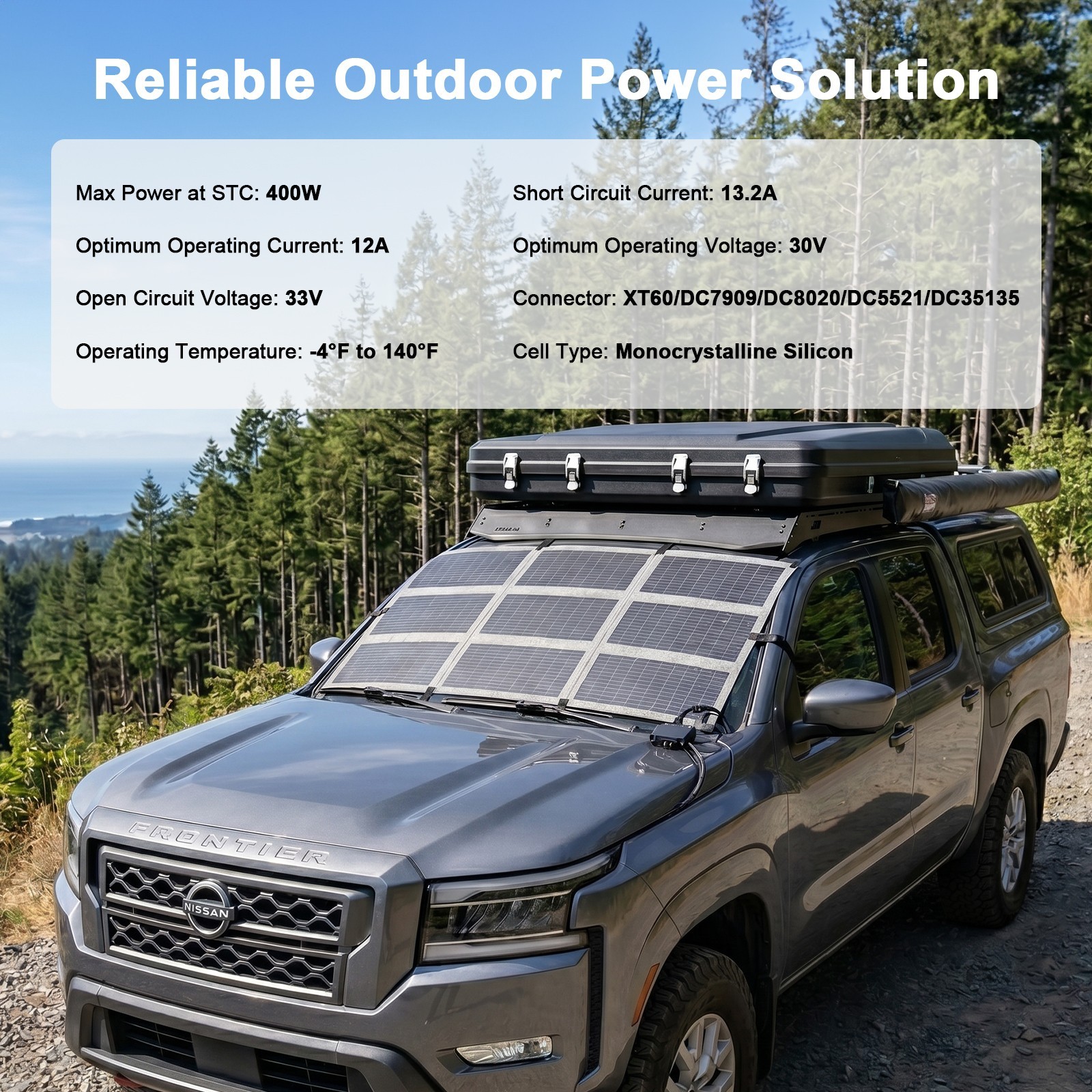 MHPOWOS 400W Watt Solar Panel Blanket Portable Folding for Power Station Camping