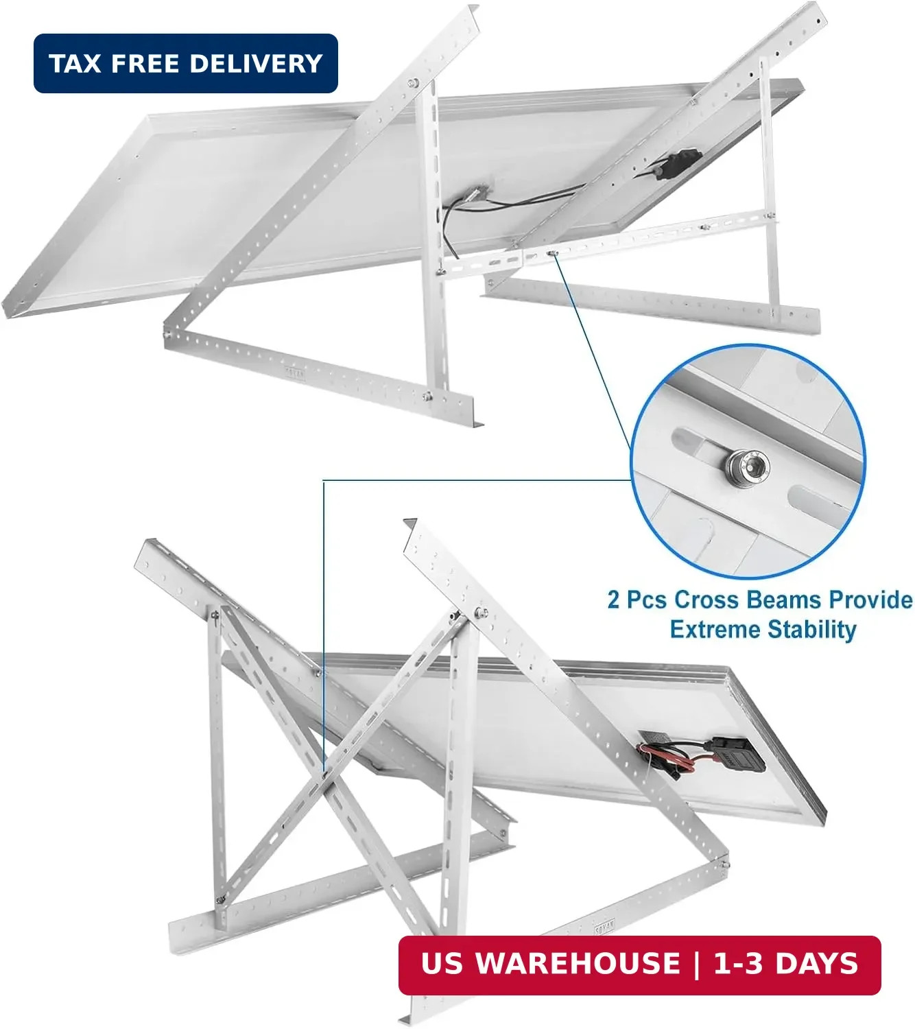 45 Inches Solar Panel Mount Brackets for 100-400 Watts Solar Panel with Enhanced