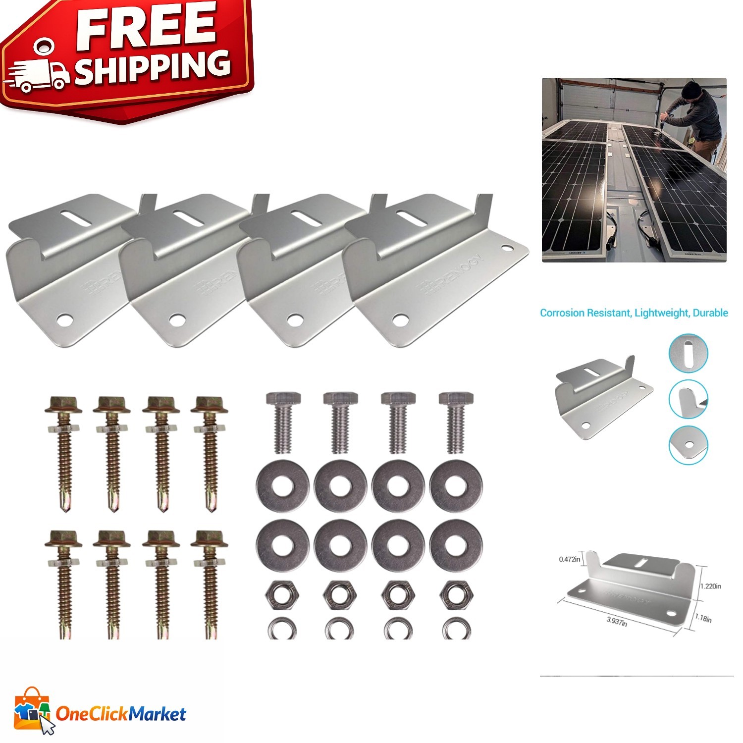 Durable Gray Aluminum Z Brackets – Solar Mounting Solution for Off-Grid Living