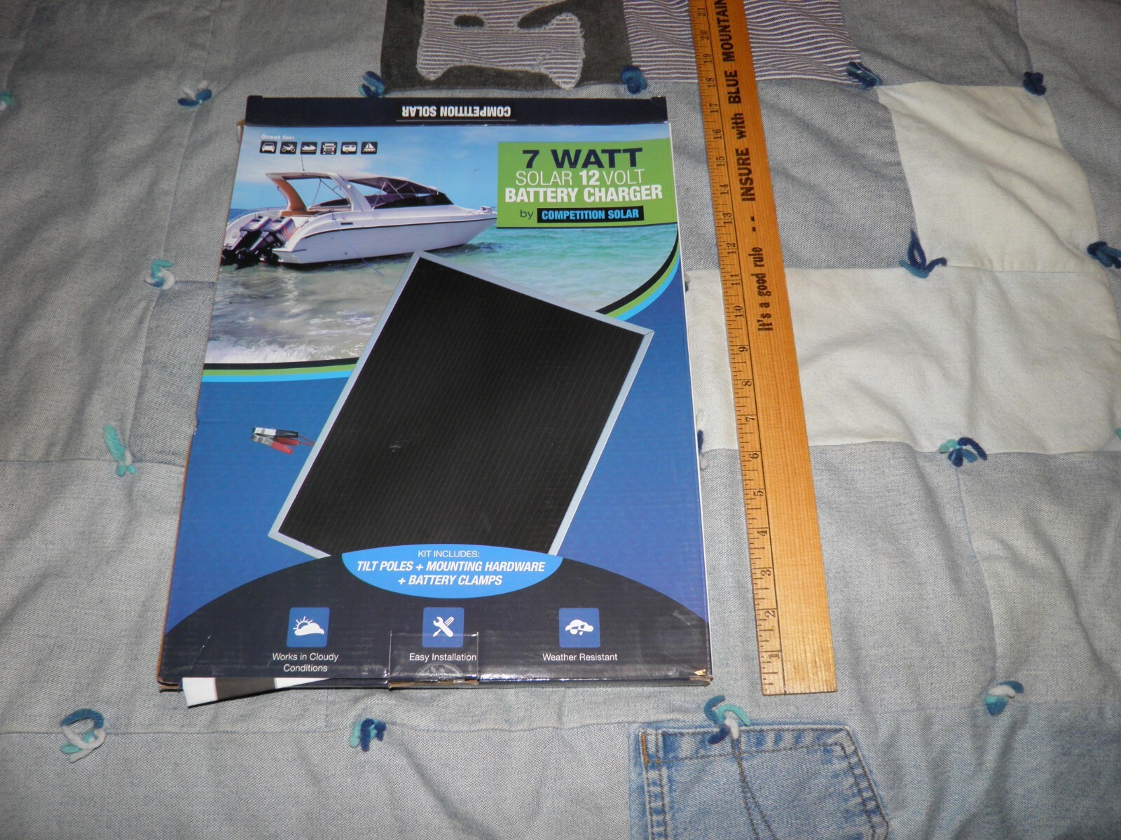 Competition Solar 7-Watt Amorphous Solar 12V Power Battery Charger, Used in box