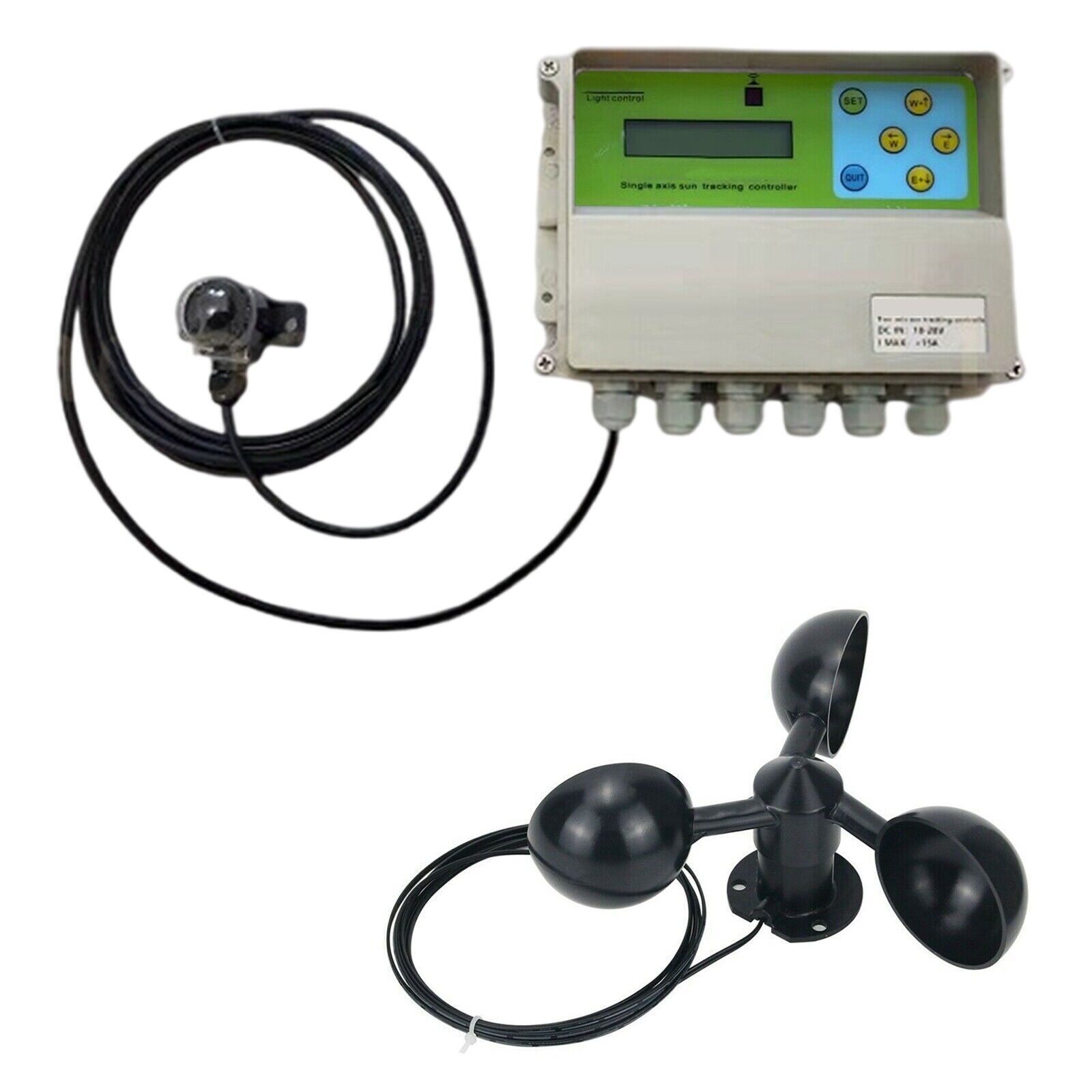 Electronic LCD Solar Tracker Controller W/ Wind Sensor For Solar Panel Tracking