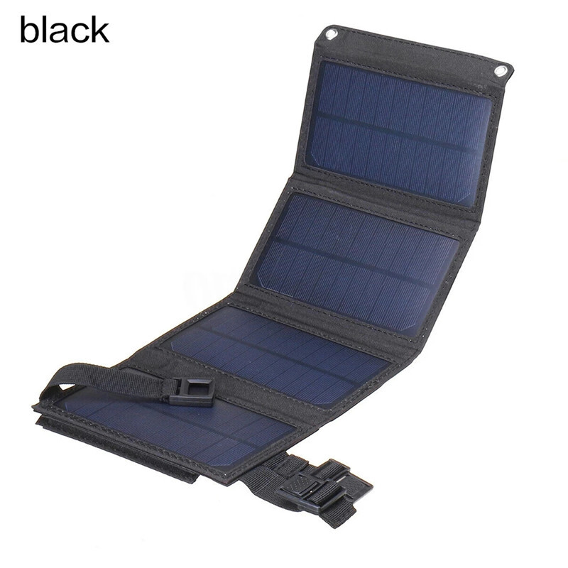 USB 80W Solar Panel Folding Power Bank Outdoor Camping Hiking Phone Charger
