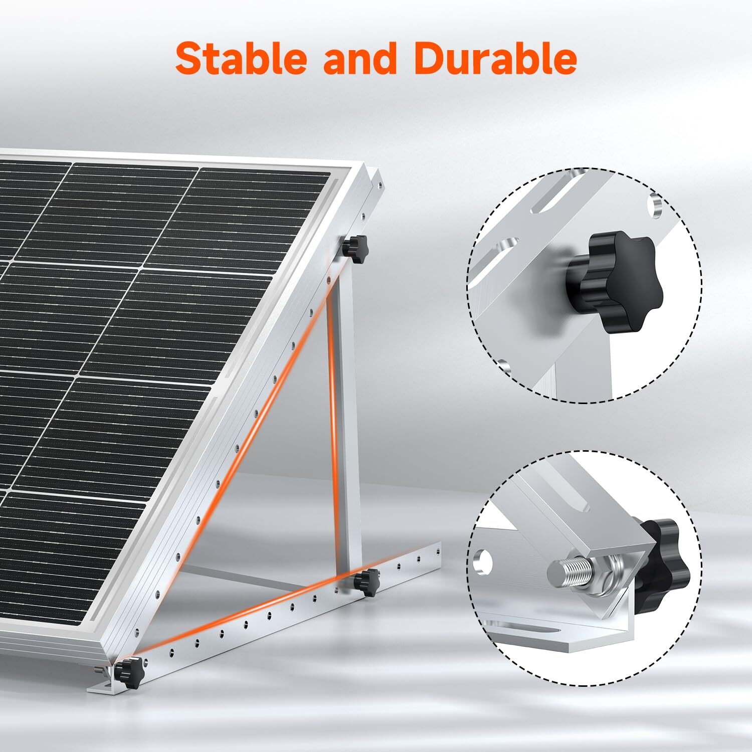 4x Solar Panel Stand Tilt Mount Brackets- Adjustable Angle for RV Roof Boat Roof