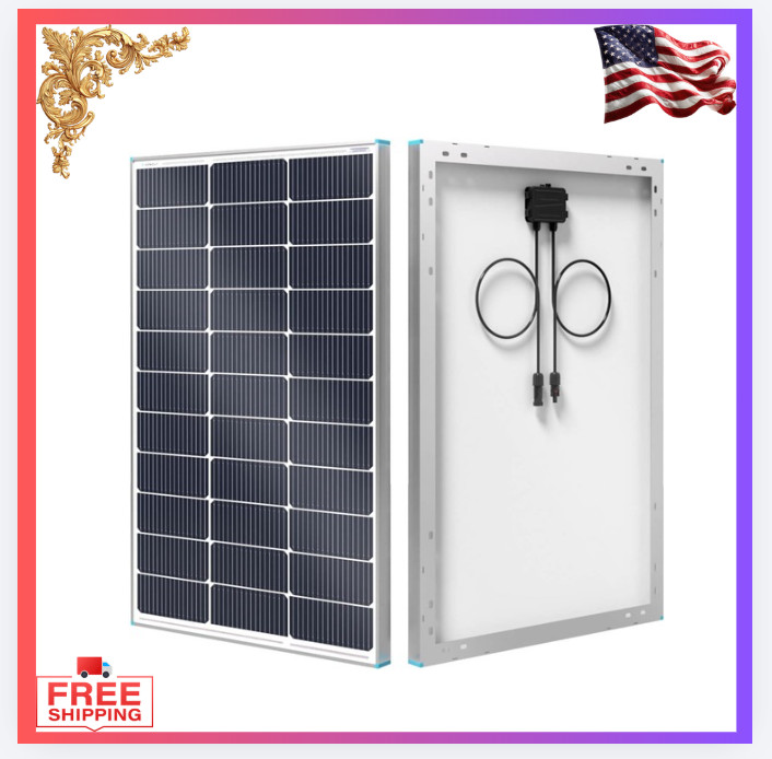 New 100W 12V Solar Panel Monocrystalline PV Module Off-Grid Charger