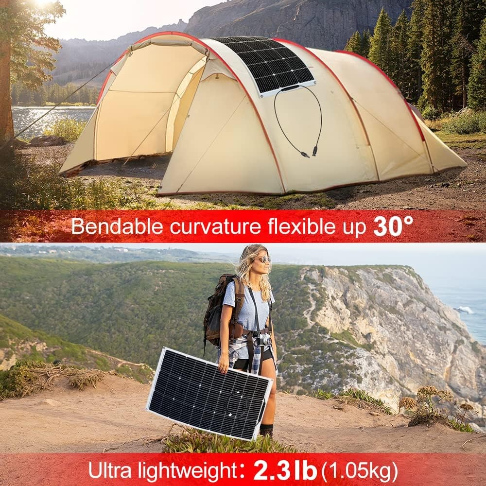 DOKIO 400W Flexible Solar Panels OFF-Grid RV Waterproof Monocrystalline Solars