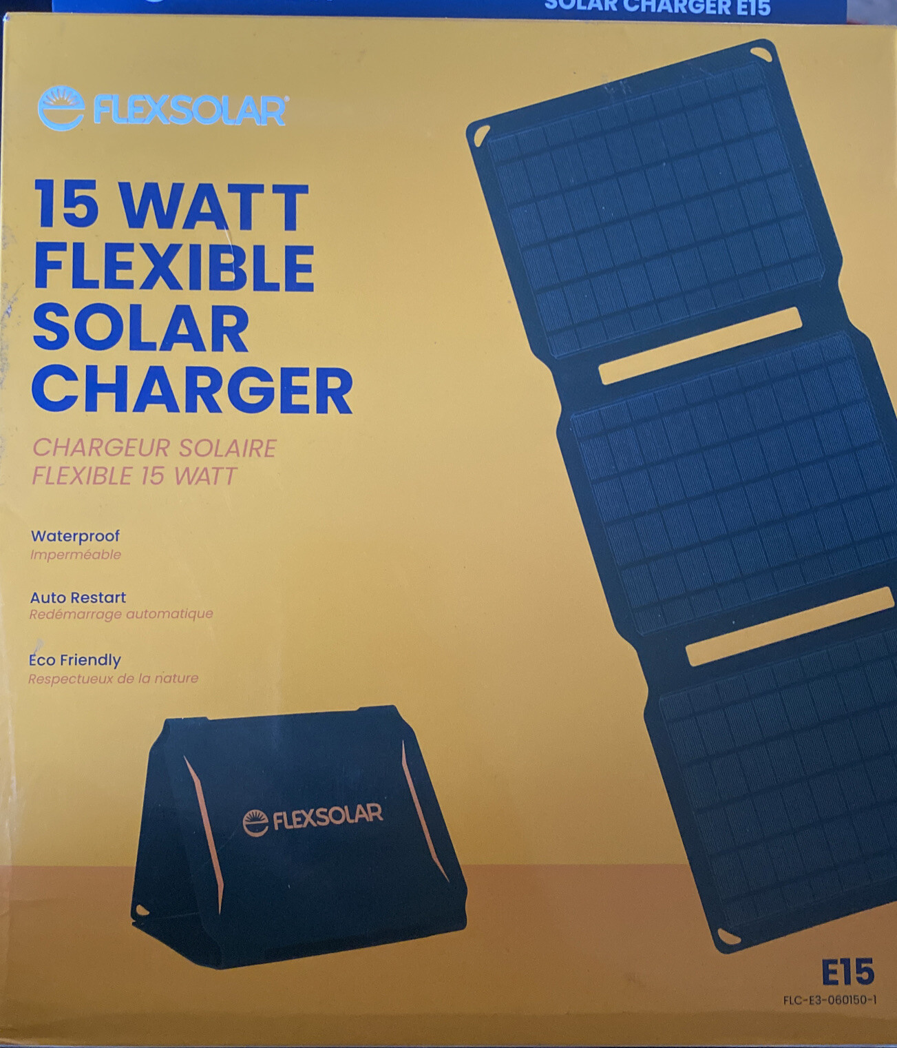 15W Foldable Solar Panel USB QC 2.0 FlexSolar Portable Monocrystalline Battery