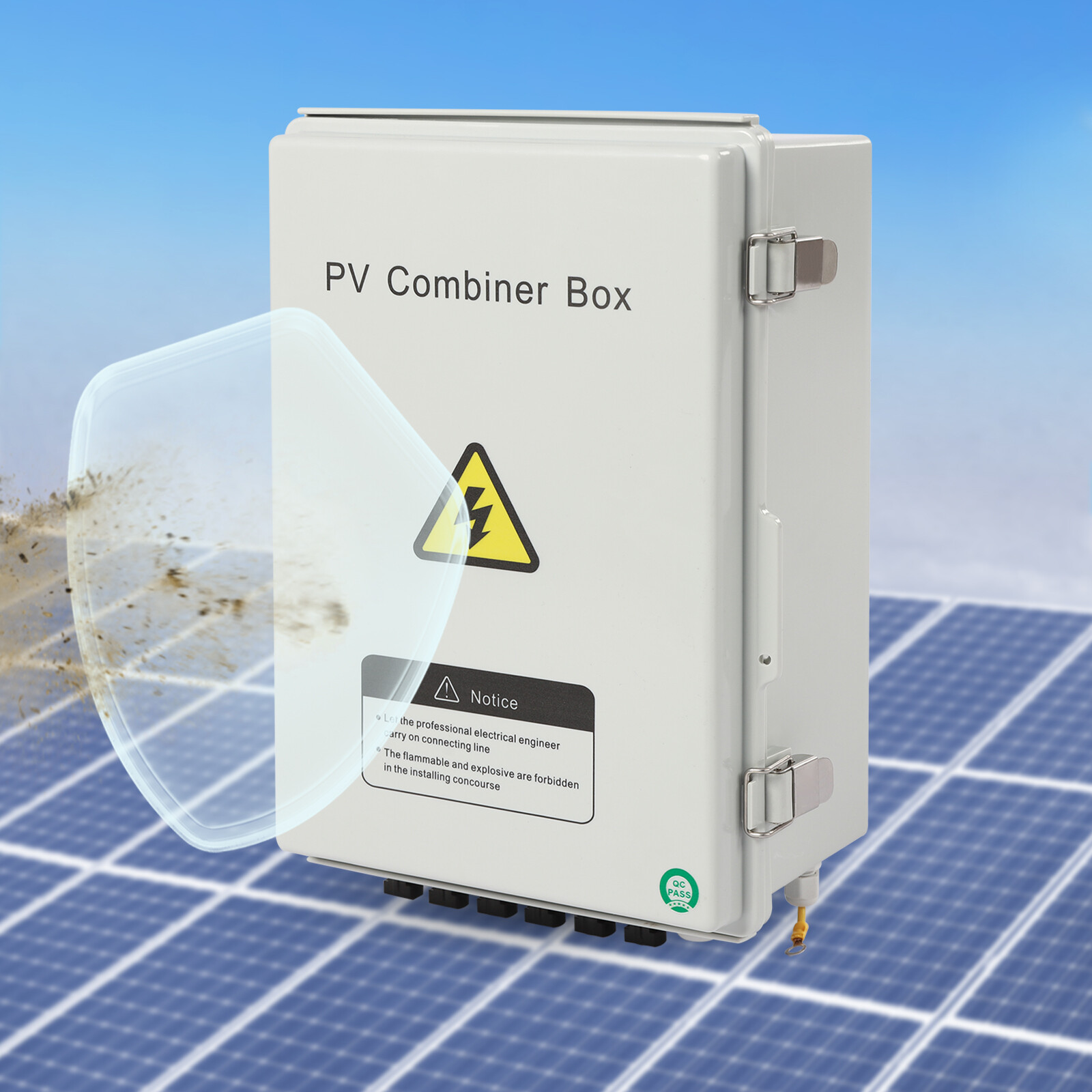 6 String Solar PV Combiner Box 15A Circuit Breaker for Solar Panel Plastic