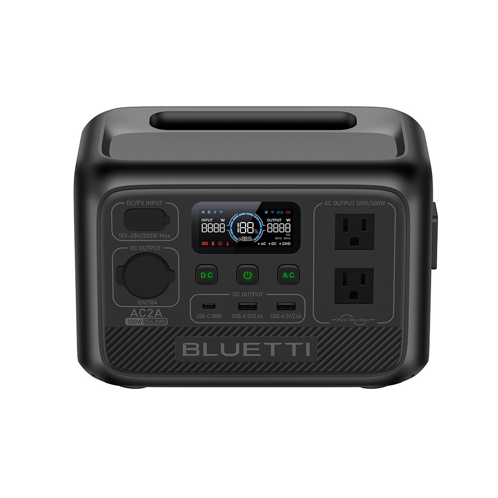BLUETTI AC2A 300W 204Wh Portable Power Station Solar Generator For Trip Renew