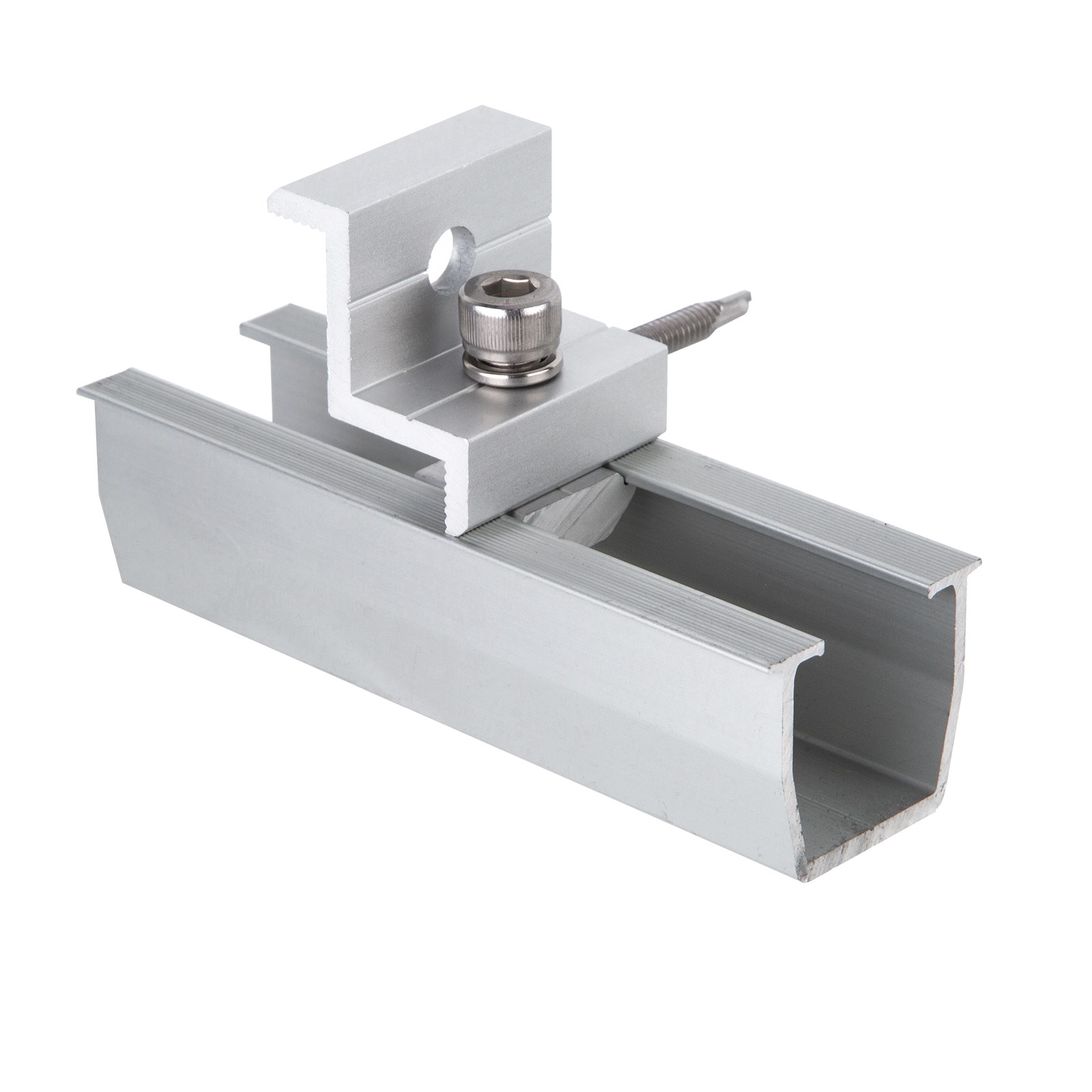 Solar Panel Mounting Rail Brackets Connector Kit for Metal/Tin/Flat/Sheet Roof