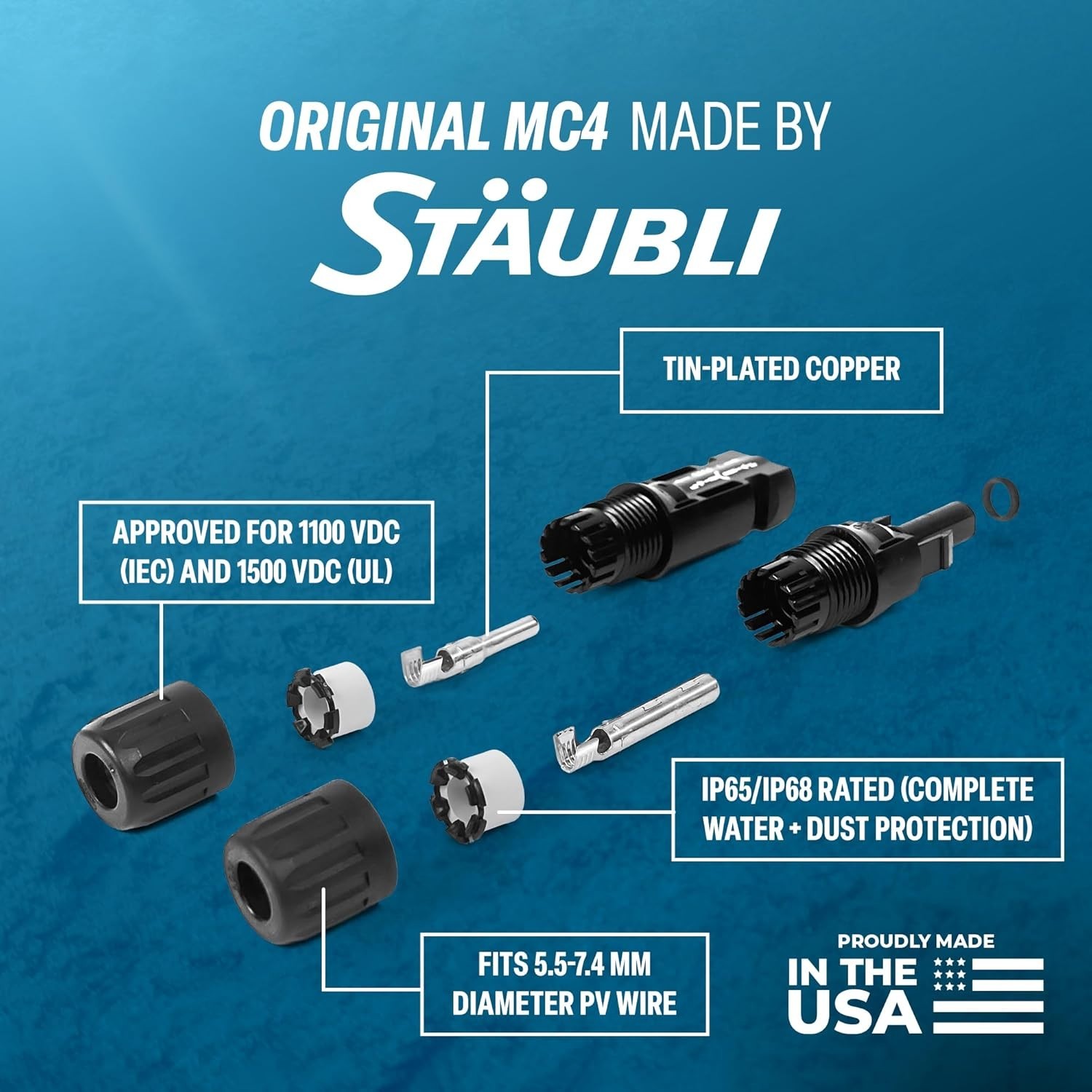 Durable 10 AWG Solar Extension Cable 100 Ft – Red & Black with MC4 Connectors