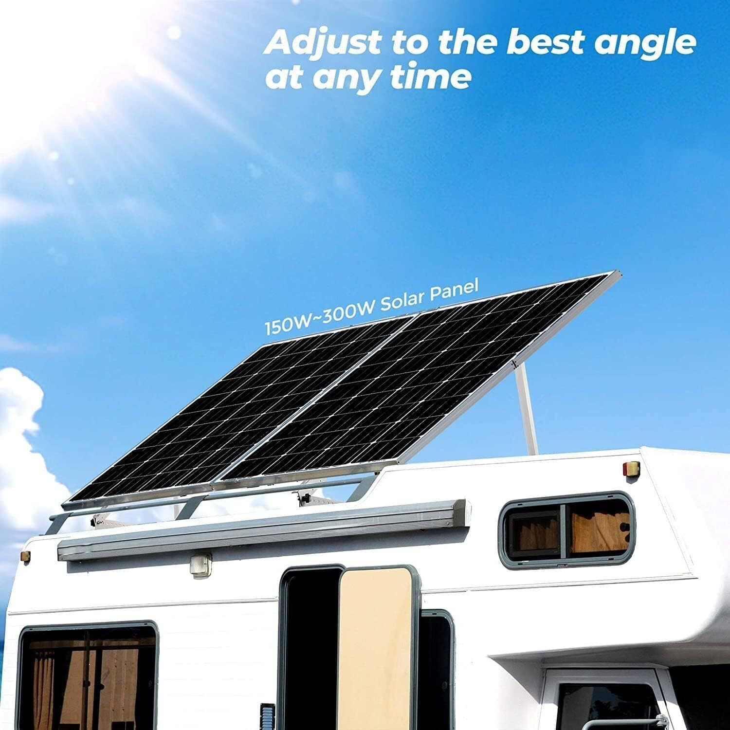 28″ Solar Panel RV Tilt Mount Brackets Ground Roof Flat Surface Adjustable Frame